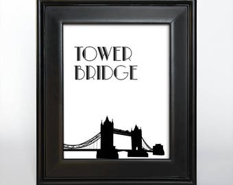 London Table Number: Landmark Wedding Reception Decor (Printable)