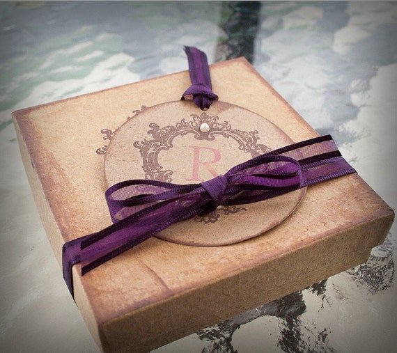 Items similar to Gothic Wedding Favor Gift Box Tag Set Bridesmaid