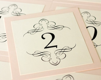 Art Nouveau Table Number: Custom Wedding, Roaring Twenties Decor (Choose Color)
