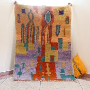Custom Fabulous Boujad Rug, Authentic Moroccan Rug, Azilal rug, Abstract Multicolored Carpet, Handmade Moroccan Rug, Bohemian rug