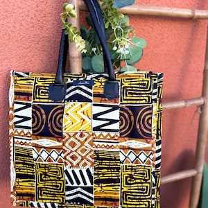 Joli sac fourre-tout afro pour femmes, sac fourre-tout coloré , cadeau noel pour elle, africanisme, sac fourre-tout coloré en wax.