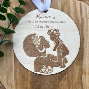 Black baby birth announcement card, baby measurements card, wooden card, black baby card, first name announcement, birth photo accessory.