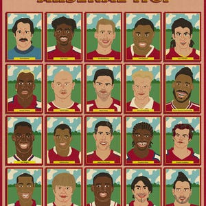 Arsenal Legends Print. Hand Drawn Football Poster - Etsy