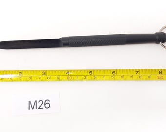 Vintage Black Aluminum Scriber Tool with Key Ring – Machinist's Marking Tool (1970s–1980s)
