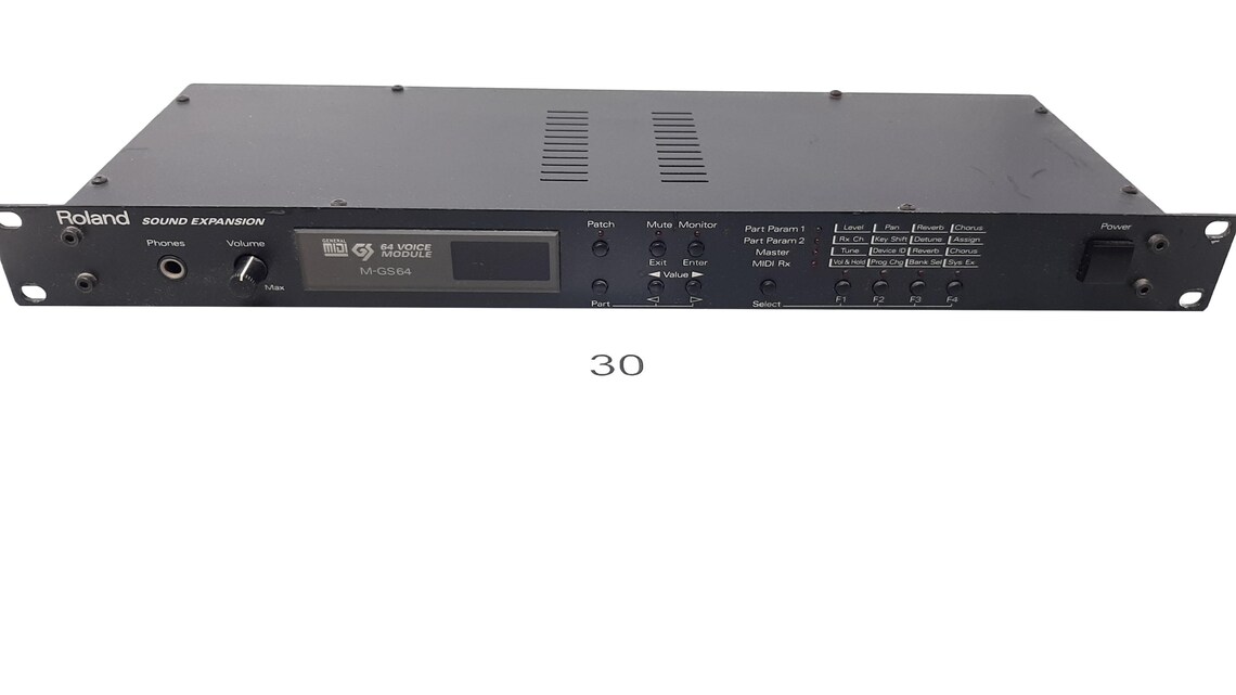 Roland M-GS64 Sound Expansion Module (1994) – 64-Voice General MIDI Rackmount Synth with Manual, foto 1 di 5