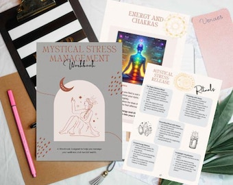 Mystical Stress Management Workbook Printable, Instant Download, Mindset Stress Journal