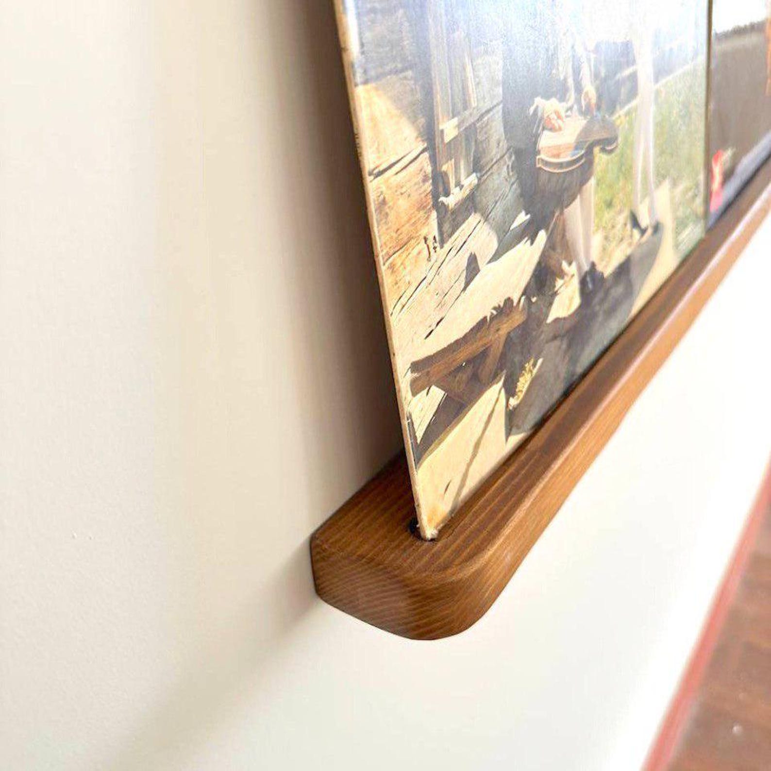 Hardwood Floating Vinyl Record Display Shelf, Album Art - 16 Inches, Set Of Four