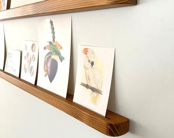 Ovale houten fotolijst – Massief houten plank voor foto- en ansichtkaart – Minimalistische muurdecoratie