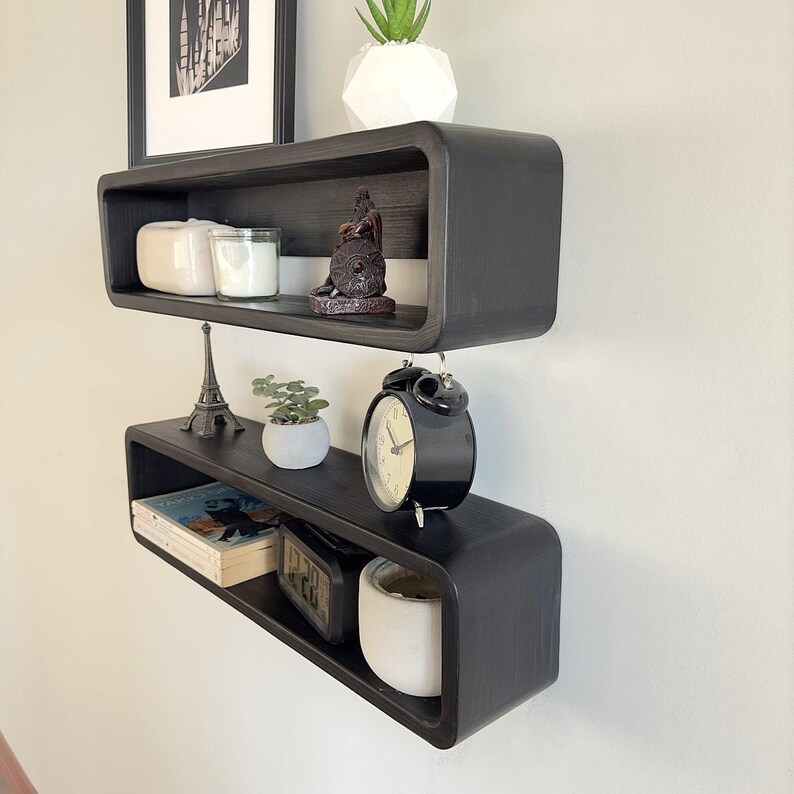 Photo inspiration: Bent Wood Using Wide Wall Decor Reference: Handmade Bentwood Floating Shelf Wall Decor