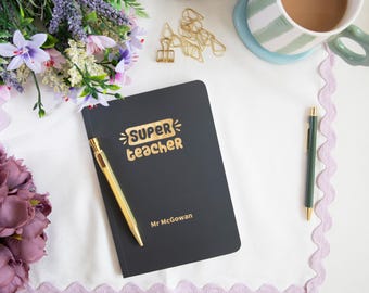 Personalisiertes Lehrer Notizbuch – Hardcover A5 mit Folien-Finish
