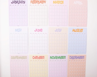 A3 Colorful Monthly Wall Planner | Undated Perpetual Calendar