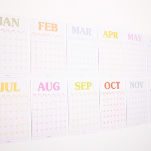 Large A4 Monthly Wall Planner | XL Colourful Planner | Perpetual Undated Design | Individual Pages