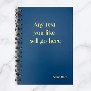 Libreta de tapa dura con espiral personalizada A5 con el texto que desees