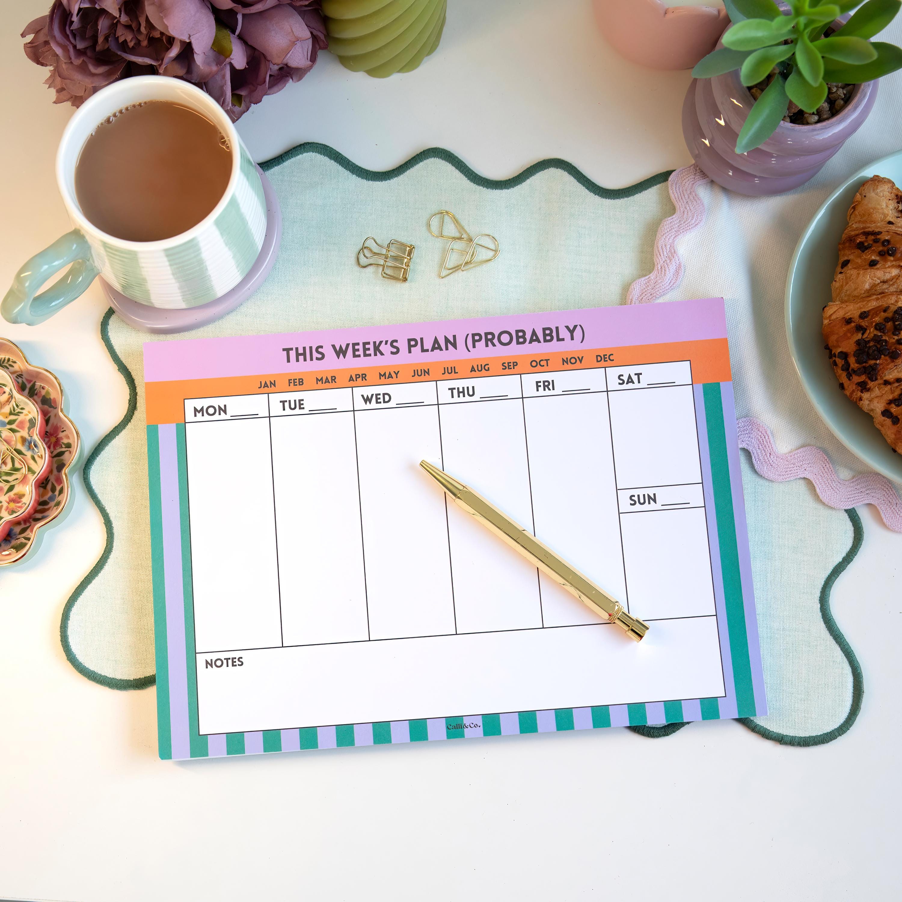 Bright A4 Weekly Planner Pad | Colorful Desk Notepad - Etsy