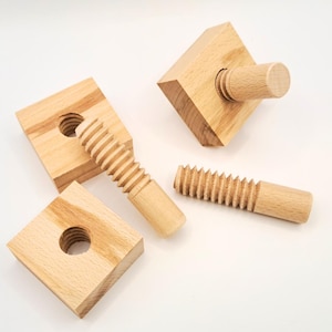 Set of 3 Wooden Nuts & Threads