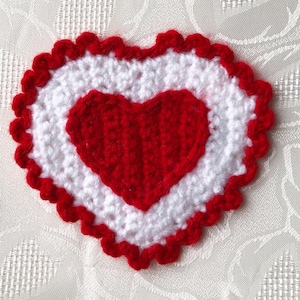 Handmade Crochet Gift, Easy Crochet PDF Patterns, Valentine&#39;s Day gift, Heart Crochet Coaster, Heart Crochet Patterns
