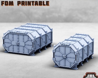 Sci-fi Shipping Containers  | 3D Printed Miniature by Print Minis