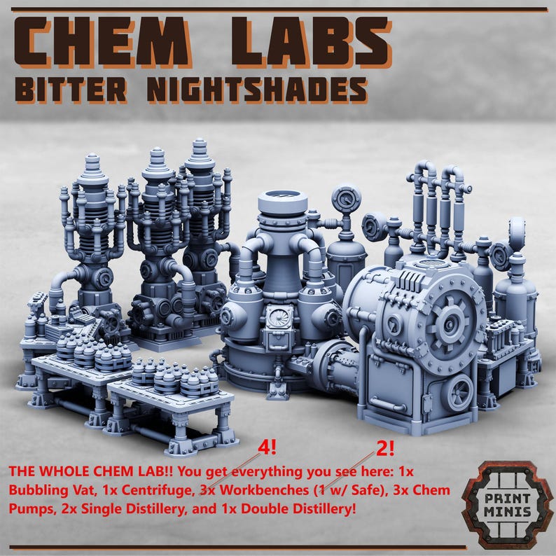 Chem Lab – Bitter Nightshades | 3D Printed Terrain by Print Minis | ABS-like Resin Bild 2