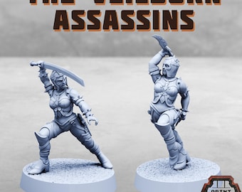 Assassins nés dans le Voile | Miniature de science-fiction par Print Minis | Résine de type ABS | Sœurs