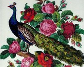 Peacock antique digital cross stitch pattern for Berlinwork