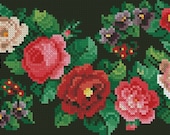 S-bunch of flowers vintage cross stitch digital pattern for Berlin wool work