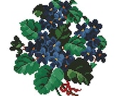 Violets antique cross stitch pattern
