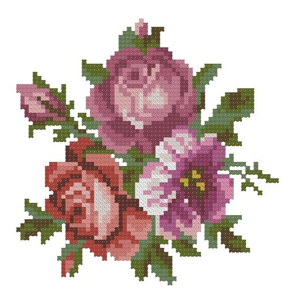 Roses antique pattern for Berliwork or cross stitch