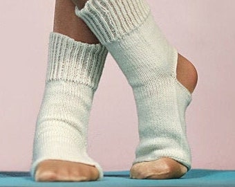 Hand Knit Wool Yoga Socks, Toeless Leg Warmers, Gift for Her