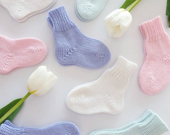 Baby socks, Hand knit socks for babies, Baby shower gift baby booties, New baby gift, Newborn socks for girls and boys, Merino wool socks