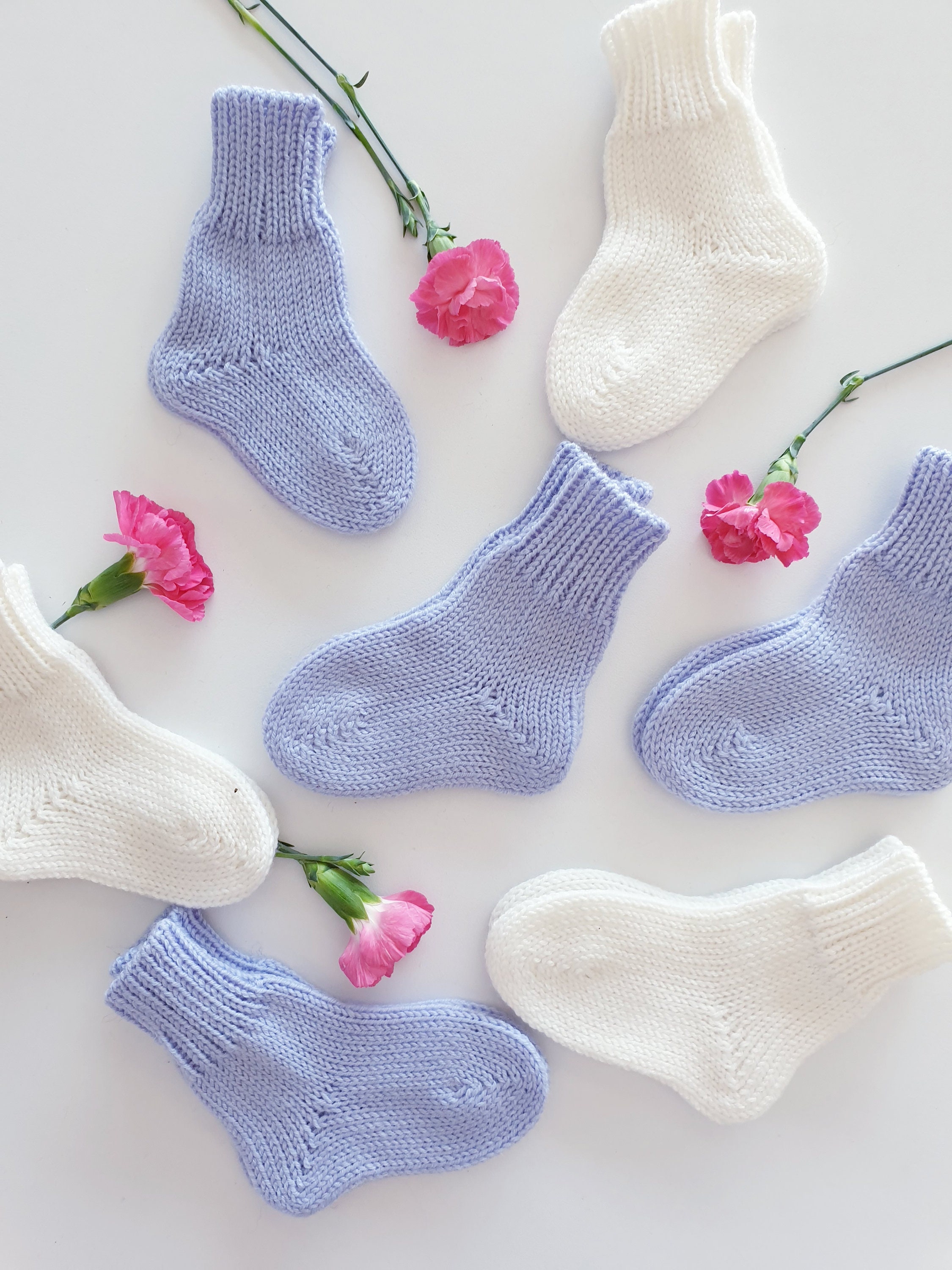 WHITE Merino wool baby socks 4 COLORS Newborn socks for boys Etsy