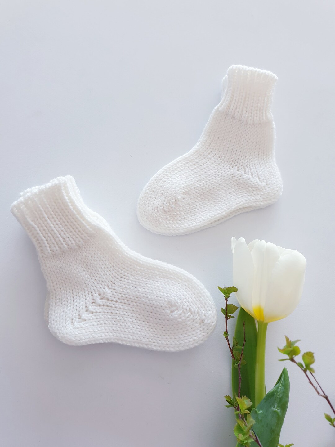 WHITE Merino Wool Baby Socks 4 COLORS, Newborn Socks for Boys and Girls