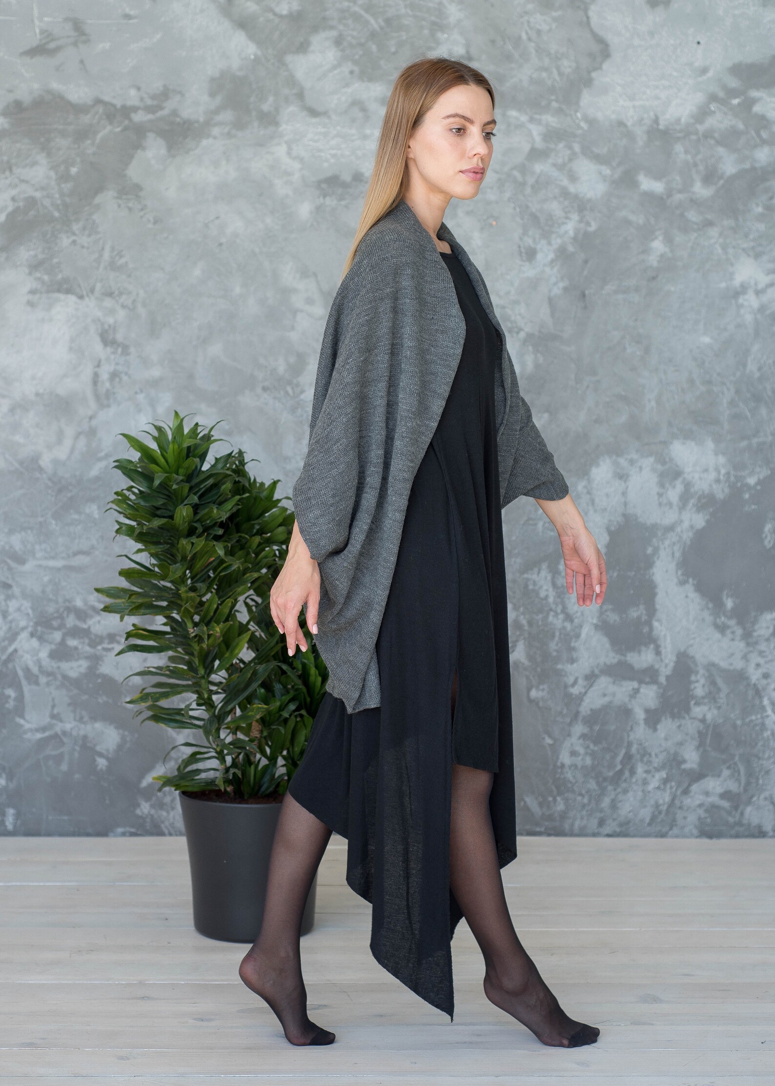 shawl knit cardigan