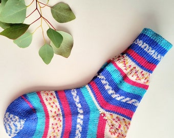 Hand Knit Wool Socks, Warm Winter Socks, Christmas Gift