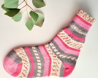 Knit Wool Socks, Womens Winter Boot Socks, Durable Yarn, 5 Colors
