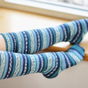 Long handmade knitted socks, Winter wool socks, Christmas socks gift for sister, Warm wool socks, Wool boot socks, Birthday gift for friend