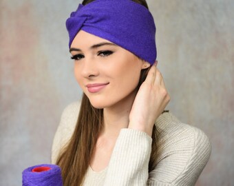 Merino Wool Knit Headband, Turban Twist, Winter Hair Accessory