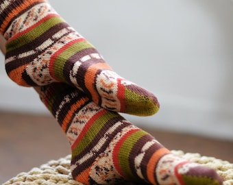 Hand Knitted Wool Socks, Warm Winter Wear