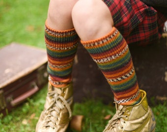 Wool Knee High Socks, Thin Boot Socks, Machine Washable