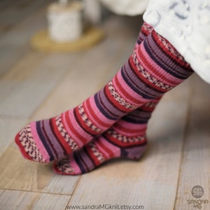 Long WINTER socks for women, Wool knitted socks, Knee high socks, Cozy warm socks, Christmas socks gift, Christmas gift form mom image 1
