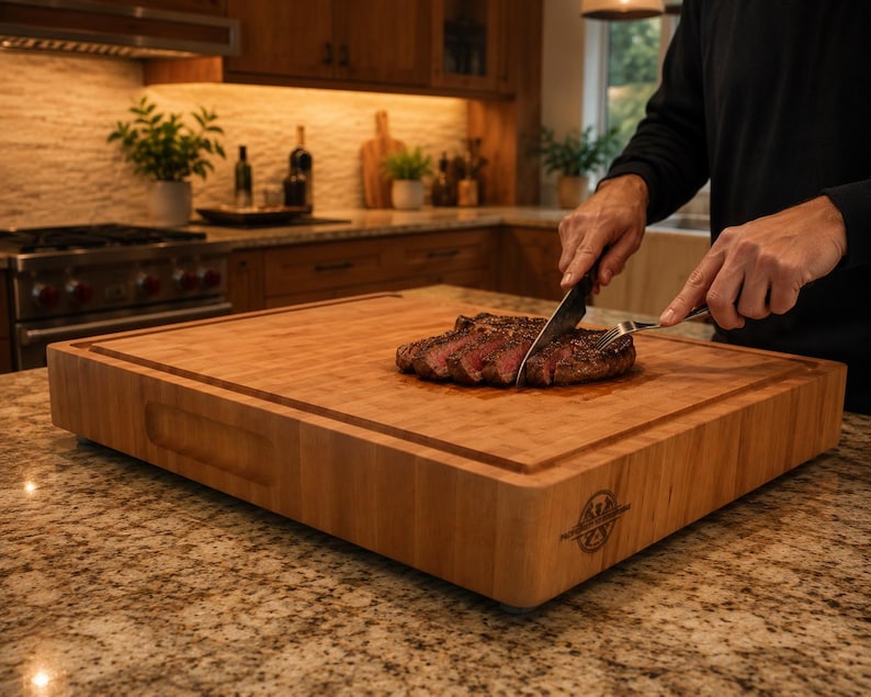 Extra großes massives Ahorn Stirnholz Schneidebrett - 18 "x 18" Butcher Block Prep Bereich Bild 1
