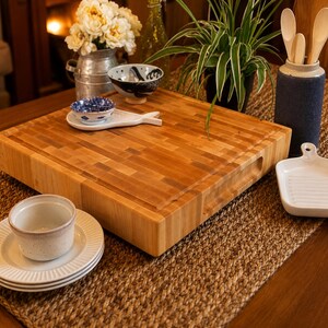 Extra großes massives Ahorn Stirnholz Schneidebrett - 18 "x 18" Butcher Block Prep Bereich Bild 8