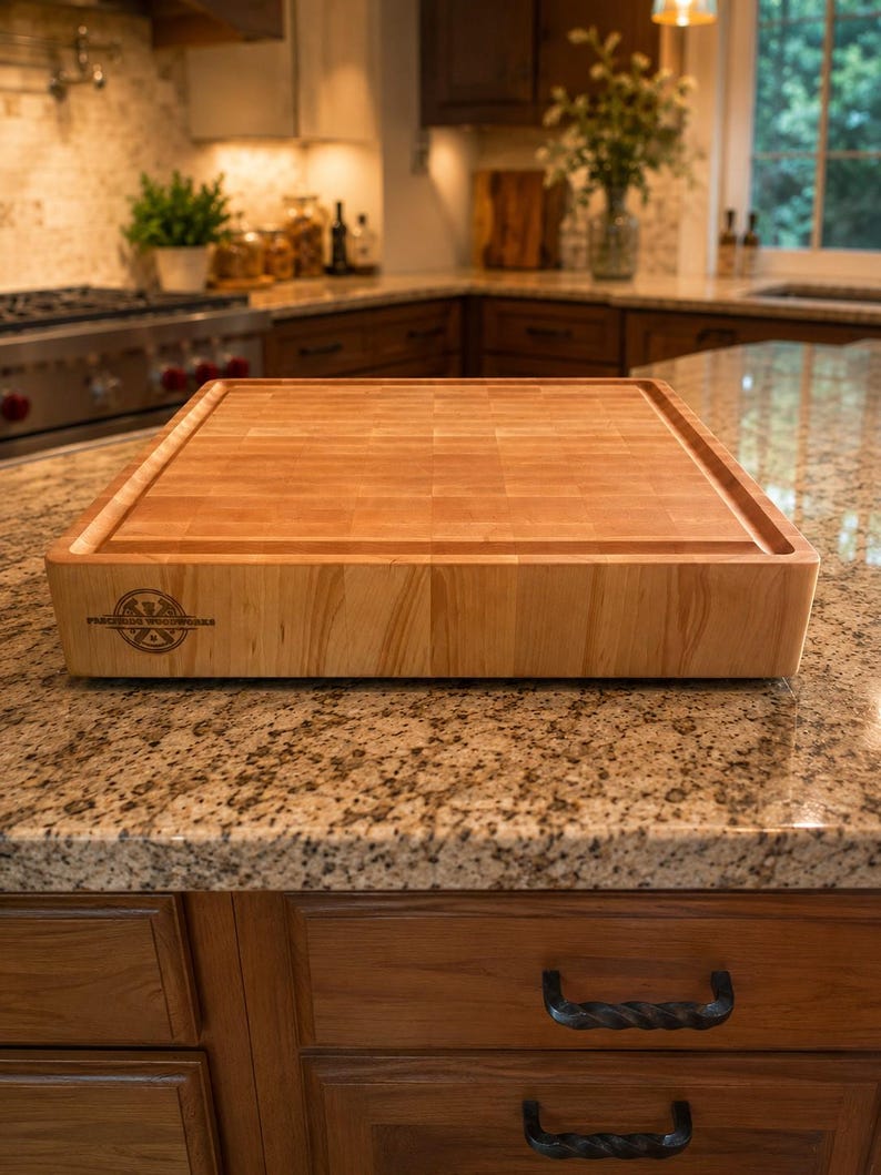 Extra großes massives Ahorn Stirnholz Schneidebrett - 18 "x 18" Butcher Block Prep Bereich Bild 7