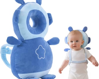 Baby Head Protector Backpack, Toddler Safety Cushion, Adjustable Plush Straps