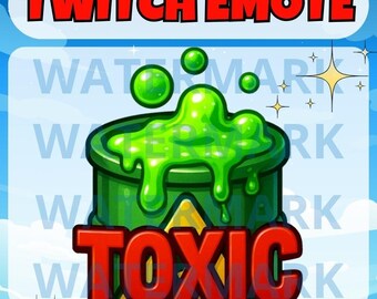 Toxic twitch emote - funny emote for Twitch Discord Youtube Kick Stream - Funny toxic waste emote - Green toxic waste meme emote graphic