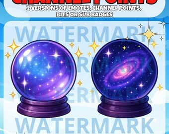 Crystal ball twitch emote, channel points, sub badge or bit graphics - crystal ball emote for Twitch Discord Youtube Tiktok Streams emotes