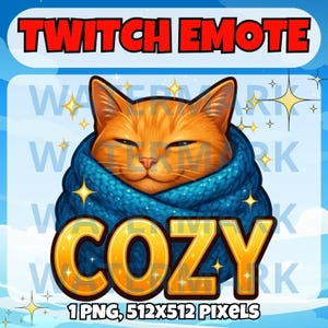 Cozy orange cat twitch emote - cute emote for Twitch Discord Youtube Kick Stream - cute kitten emote - kawaii Cute cozy orange cat emote