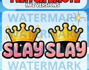 SLAY queen twitch emote - funny emote for Twitch Discord Youtube Kick Tiktok Streams - Kawaii girly pink emote -  slay meme stream design