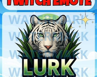 Tiger lurk twitch emote - funny emote for Twitch Discord Youtube Kick Streams - lurking Tiger emote - Tiger lurking in grass twitch emote