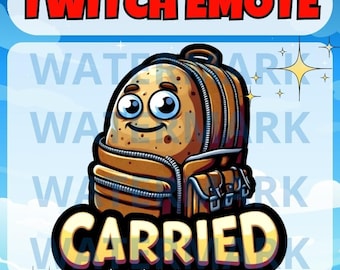Potato carried twitch emote - funny emote for Twitch Discord Youtube Kick Streams - Funny bad player emote - Potato carried meme emote gfx