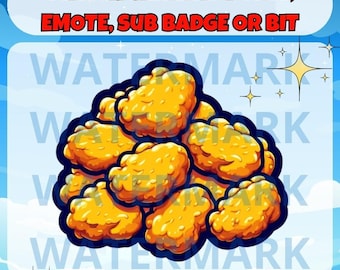 Chicken nuggets twitch emote, channel points, sub badge or bit graphics - cute chicken nugget emote for Twitch Discord Youtube Tiktok Stream